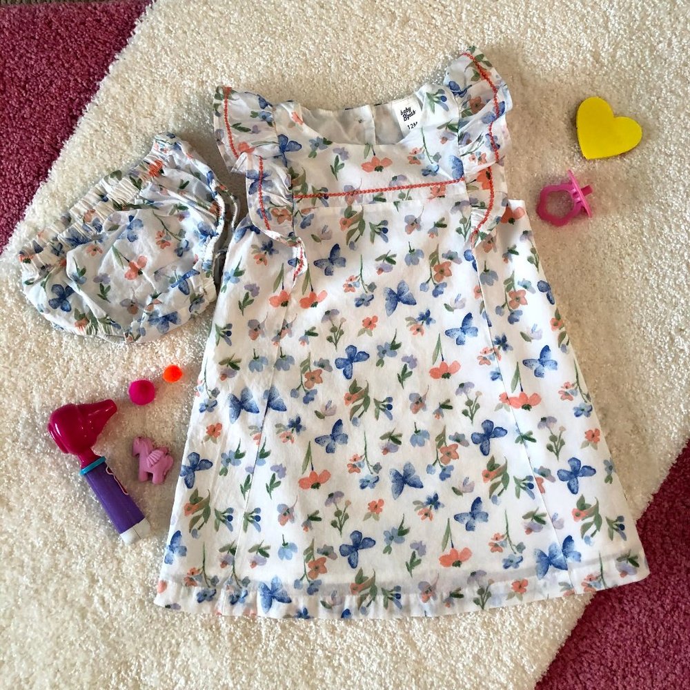Baby B'gosh Butterflies & Flowers Dress 12M